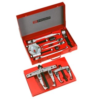 Facom Hydraulic Bearing Puller Kit, 8-Piece, Metal Case, Hydraulic Operation, Taiwan U.102T