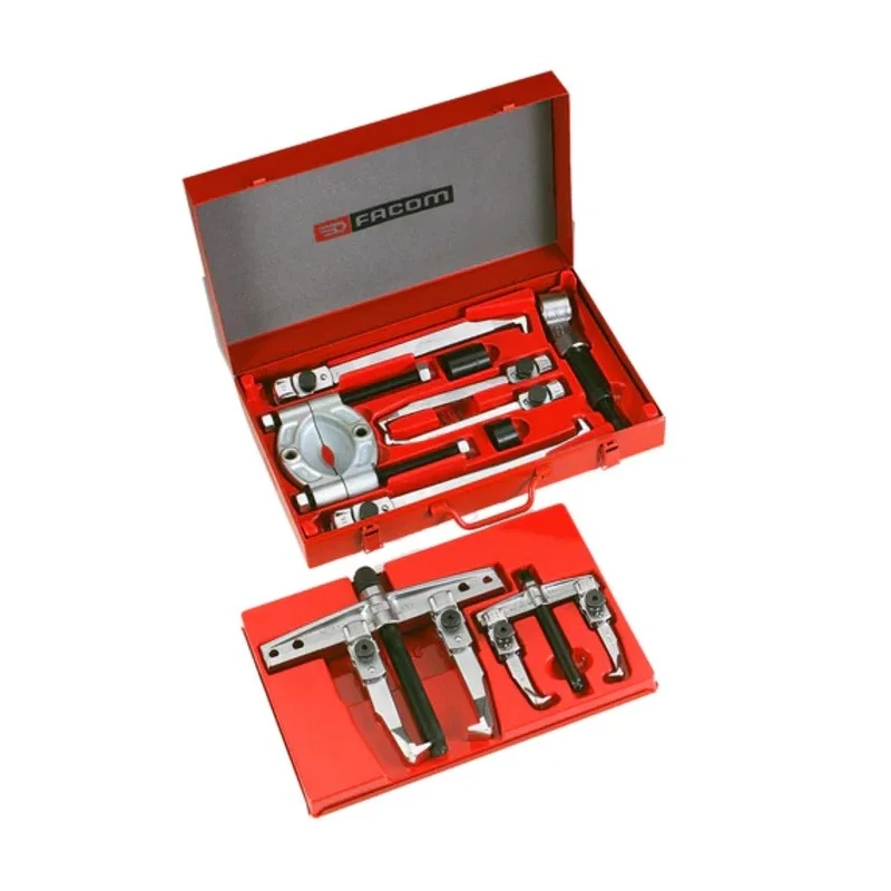 Facom Hydraulic Bearing Puller Kit, 8-Piece, Metal Case, Hydraulic Operation, Taiwan U.102T