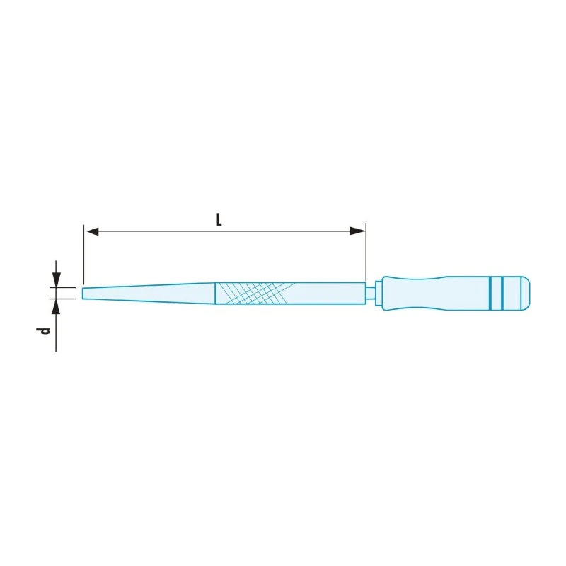 Facom 250 mm Second-Cut Round File with Handle Included RD.MD250SR