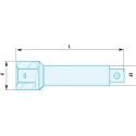Facom Socket Extension Bar 12.7 mm Square Drive, Copper Brazing Finish, Beryllium Copper Alloy, 200mm Overall Length S.212SR