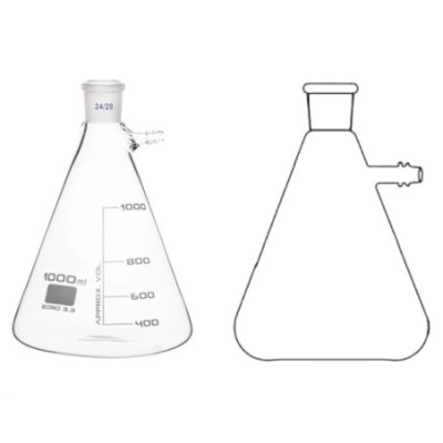 Buchner Filtering Flasks Heavy Wall With Tubulation & Socket Lab image-1