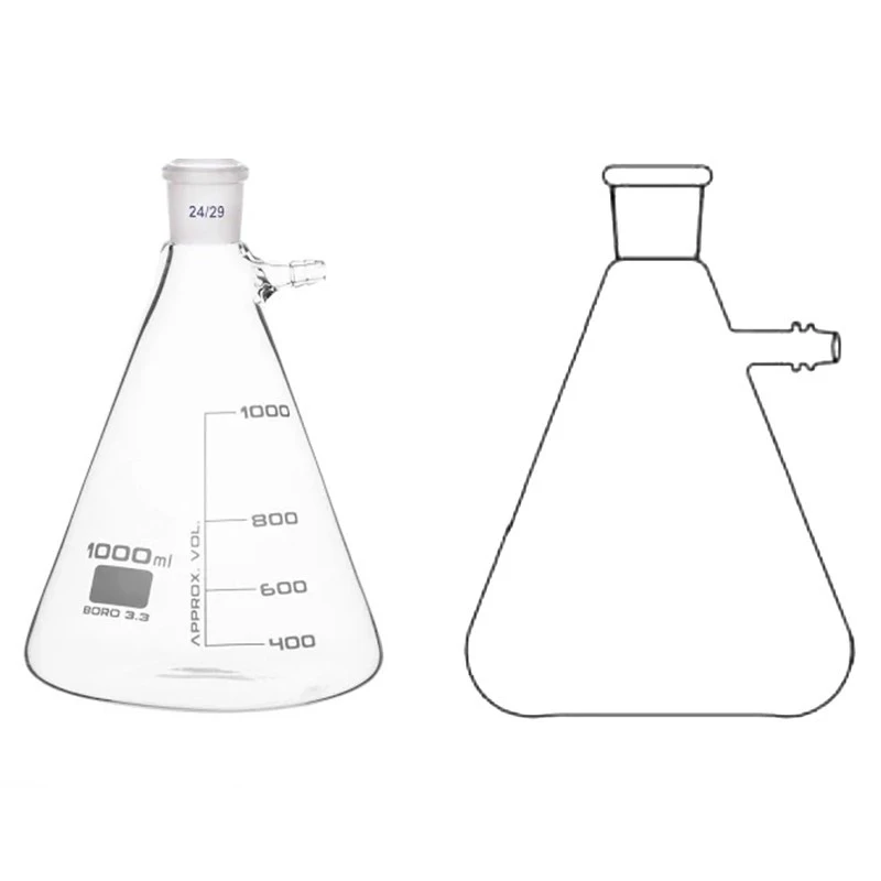 Buchner Filtering Flasks Heavy Wall With Tubulation & Socket Lab image-1