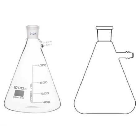 Buchner Filtering Flasks Heavy Wall With Tubulation & Socket Lab image-1