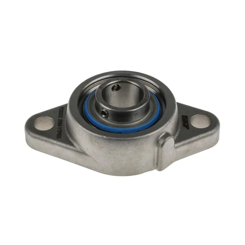 SKF Oval Flanged Ball Bearing Unit Stainless Steel 25 mm Inside Diameter 7.8 kN Static Load 11.9 kN Dynamic F2BSS 25M-YTPSS