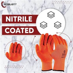 Buy Robustt Orange Nylon Nitrile Gloves - Pack of 100