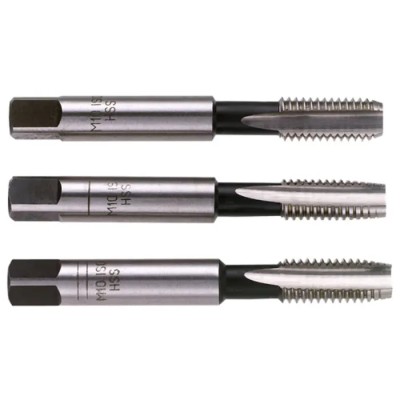 Facom Threading Tap, M8 Thread, Metric Standard, High Speed Steel, 6.3mm Shank Diameter, 72mm Length 227.8X125T2