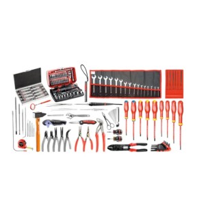 Facom 120 Piece Electro-Mechanical Kit Tool Kit CM.EM41A, 120 Pieces, Tweezer and Plier Set, Box Storage, 6.83 Kg, France