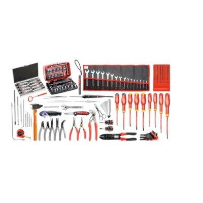 Facom 120 Piece Electro-Mechanical Kit Tool Kit CM.EM41A, 120 Pieces, Tweezer and Plier Set, Box Storage, 6.83 Kg, France
