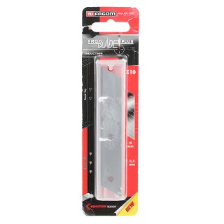 Facom Flat Snap-Off Blade 18 mm Width, 110 mm Length, Thickness 0.53 mm, 10 Pieces per Package 844.S18L10PB