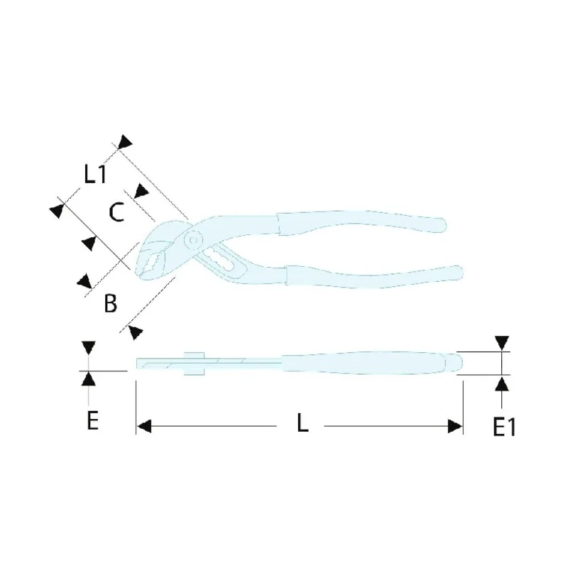 Facom Water Pump Plier Ergonomic Handle 180mm Overall Length 43mm Jaw 27mm Opening Self-Gripping Teeth 170A.18