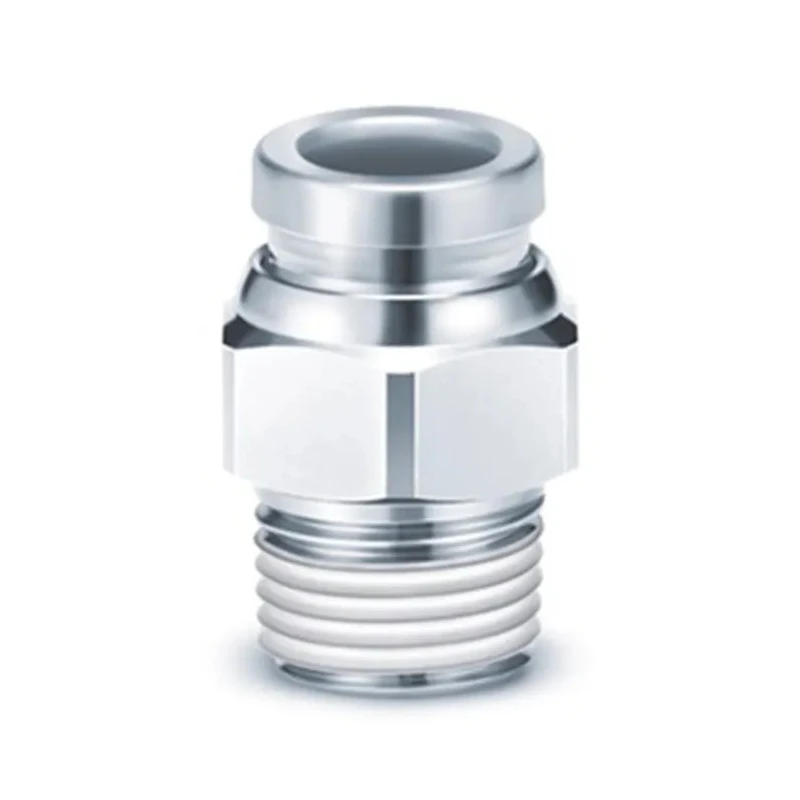 SMC Pneumatic Fitting Threaded-to-Tube Male G 3/8 in Connection, Push-in Tube 6 mm, Maximum 150°C, KQB Series KQB2H10-G03
