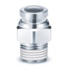SMC Pneumatic Fitting Threaded-to-Tube Male G 3/8 in Connection, Push-in Tube 6 mm, Maximum 150°C, KQB Series KQB2H10-G03