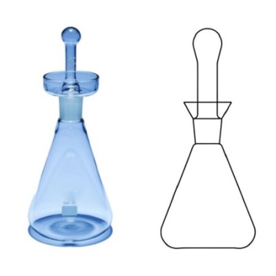 Flasks Iodine With Funnel Shaped Cup And Stopper for lab image-1