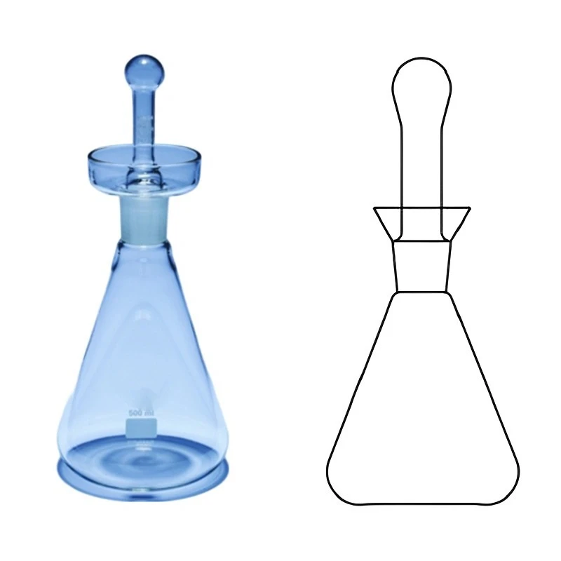 Flasks Iodine With Funnel Shaped Cup And Stopper for lab image-1
