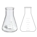 Erlenmeyer Conical Flasks Approx. Graduation Narrow Mouth Lab image-1
