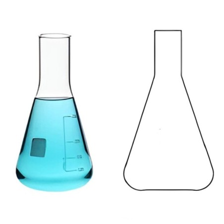 Erlenmeyer Conical Flask Long Neck 250ml No Rim 78x154mm Lab image-1