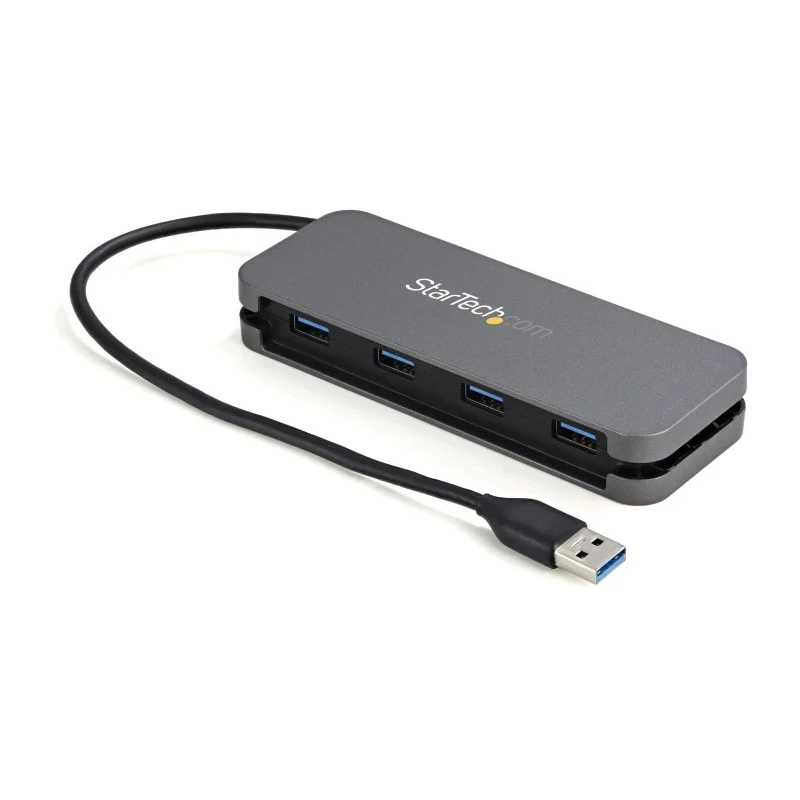 StarTech.com 4 Port USB 3.0 USB Hub USB Bus Powered Compact 135mm x 50mm x 20mm HB30AM4AB