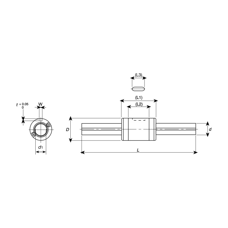 IKO Nippon Thompson Ball Spline Assembly 5 mm Shaft Diameter 100 mm Shaft Length LSAG5C1R100