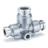 SMC Pneumatic Fitting Push-in Tube Connection Brass & Stainless Steel Electroless Nickel Plated Japan KQB2