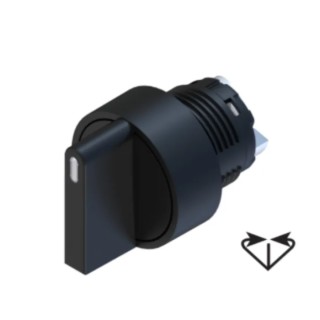RS PRO 3 Position Selector Switch Head 22.5 mm Cutout IP65 Spring Return Plastic Short Lever IP65