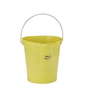Vikan 12L Polypropylene Yellow Standard Bucket with Handle 56946