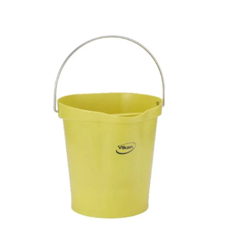 Vikan 12L Polypropylene Yellow Standard Bucket with Handle 56946