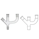 Multiple Adapters 3-Neck Two Parallel & One at 45° for Lab image-1