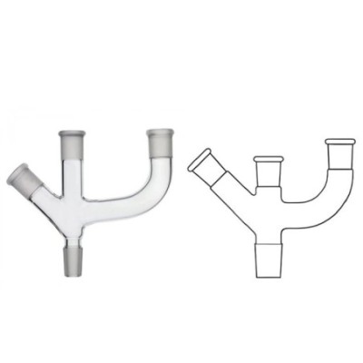 Multiple Adapters 3-Neck Two Parallel & One at 45° for Lab image-1