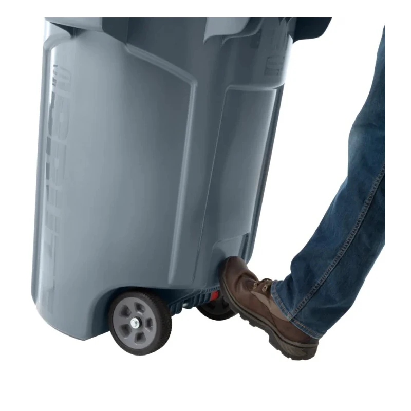 Rubbermaid Commercial Products Brute Wheeled 44gal Grey Polypropylene Waste Bin 2131929