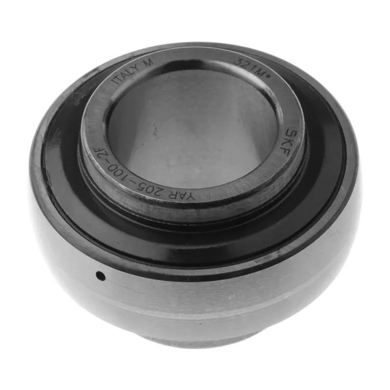 SKF Ball Bearing Insert, 25.4 mm ID, 52 mm OD, Set Screw Locking, Pressed Steel, 7000 rpm Limiting Speed YAR 205-100-2F