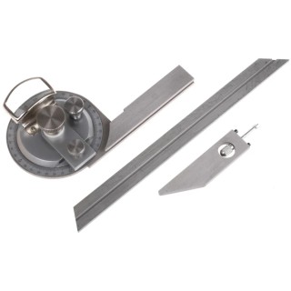 MikronTec Metric Bevel Protractor 200 mm Stainless Steel Blade 304-8190