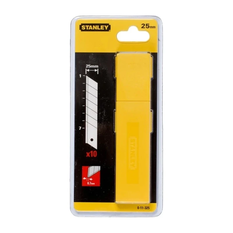 Stanley Flat Snap-Off Blade 25 mm 0.7 mm, 10 Pieces Snap-Off Blade 0-11-325