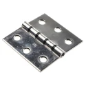 Pinet Stainless Steel Butt Hinge with Removable Pin, Screw Fixing, 75 mm x 80 mm x 2 mm 330-8262