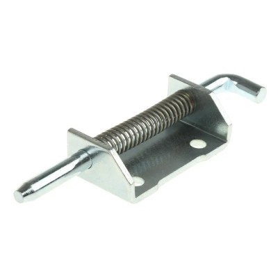 Pinet Steel Latch with a Spring Loaded Pin, LH-Handed, Bolt-On Fixing, 82 mm x 21 mm x 2.8 mm 12-A-3860