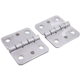 RS PRO Polished Stainless Steel Butt Hinge with a Fixed Pin Weld-on Fixing 75 mm x 90 mm x 6 mm 379-9315