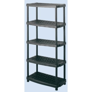 Contico RS PRO Black 5 Shelf Polypropylene Shelving System 1.89 m x 930 mm x 453 mm, 70 kg Load Capacity 417-6303