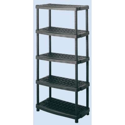 Contico RS PRO Black 5 Shelf Polypropylene Shelving System 1.89 m x 930 mm x 453 mm, 70 kg Load Capacity 417-6303