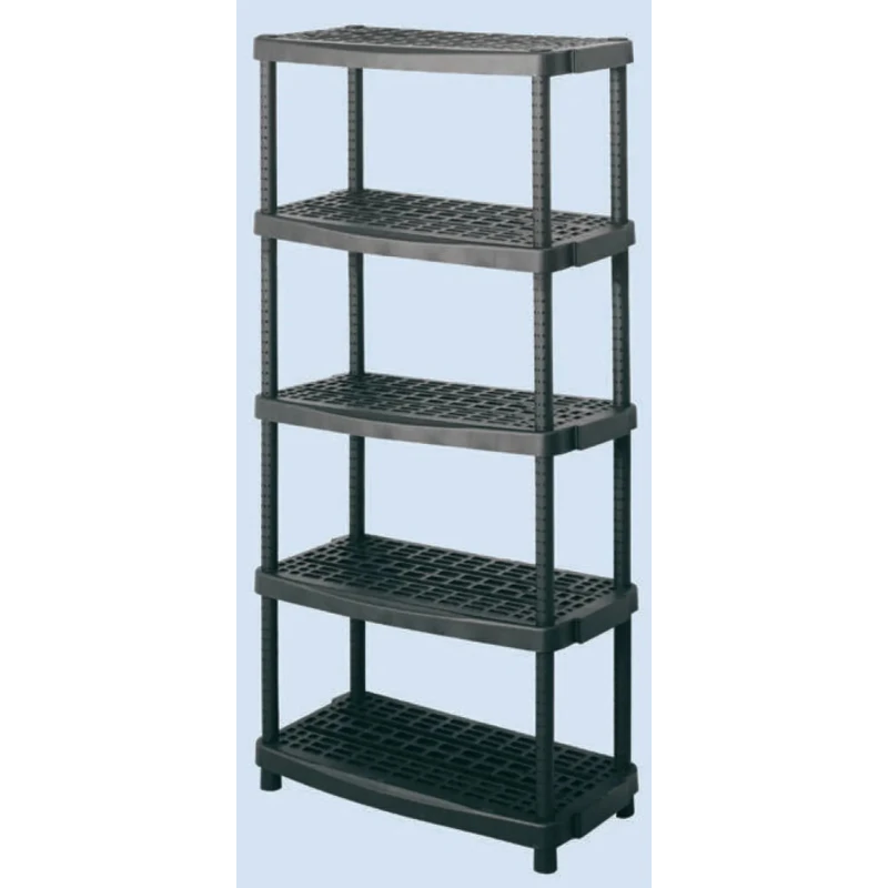Contico RS PRO Black 5 Shelf Polypropylene Shelving System 1.89 m x 930 mm x 453 mm, 70 kg Load Capacity 417-6303