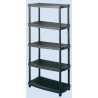 Contico RS PRO Black 5 Shelf Polypropylene Shelving System 1.89 m x 930 mm x 453 mm, 70 kg Load Capacity 417-6303