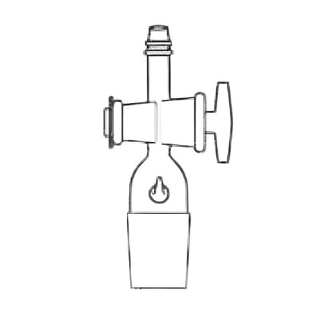 Adapters With Stopcock Cone to Rubber Tubing Straight Lab image-1