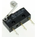 ZF Roller Lever Micro Switch with Tab Terminal, 6A Contact Current, 250V AC, SPDT Configuration, IP50, Polyamide DB1C-B1RB