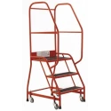 RS PRO 3 Tread Tubular Framed Mobile Safety Steps Rubber Red 0.69m Platform Height 669-3677