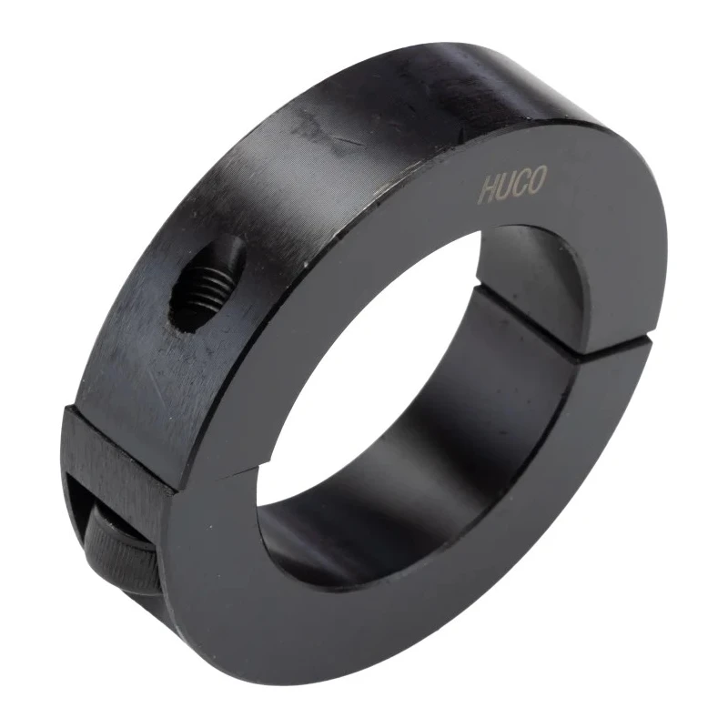 Huco Two Piece Steel Shaft Collar, Clamp Screw Fastening, Bore 50mm, Outside Diameter 78mm, Width 19mm, Black 046201050