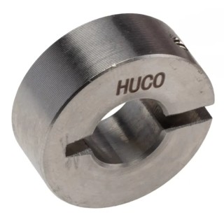 Huco Shaft Collar, One Piece, Clamp Screw Fastening, Stainless Steel, OD 24 mm, Width 9 mm 046102010