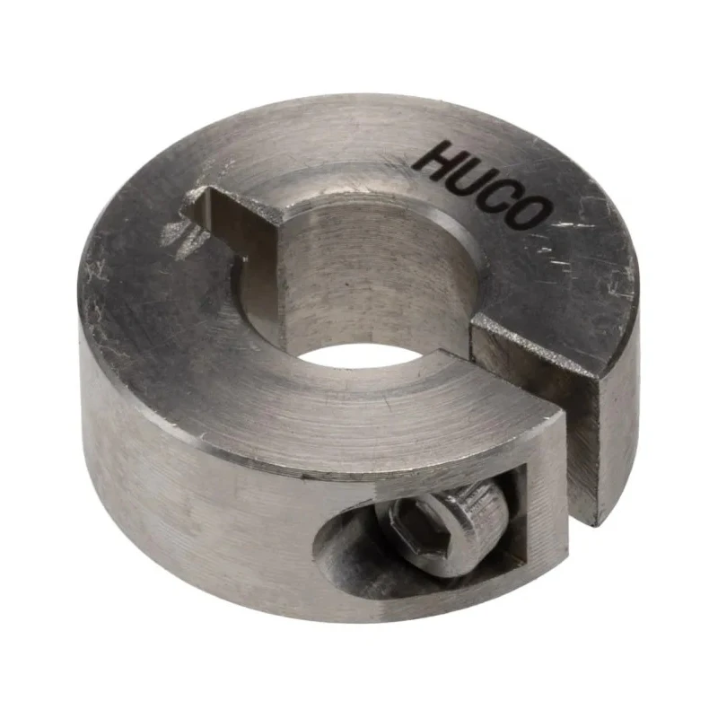 Huco Shaft Collar, One Piece, Clamp Screw Fastening, Stainless Steel, OD 24 mm, Width 9 mm 046102010