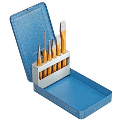 Gedore 6-Piece Pin Punch Set, Silver Steel Chrome Vanadium, 10mm Shank Diameter 106 D