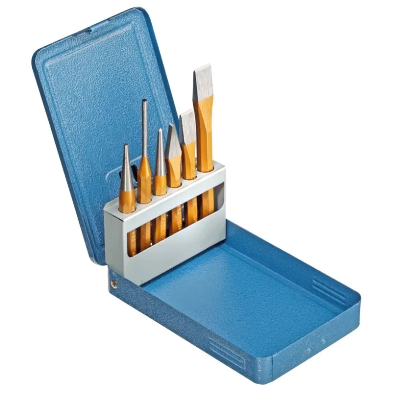 Gedore 6-Piece Pin Punch Set, Silver Steel Chrome Vanadium, 10mm Shank Diameter 106 D