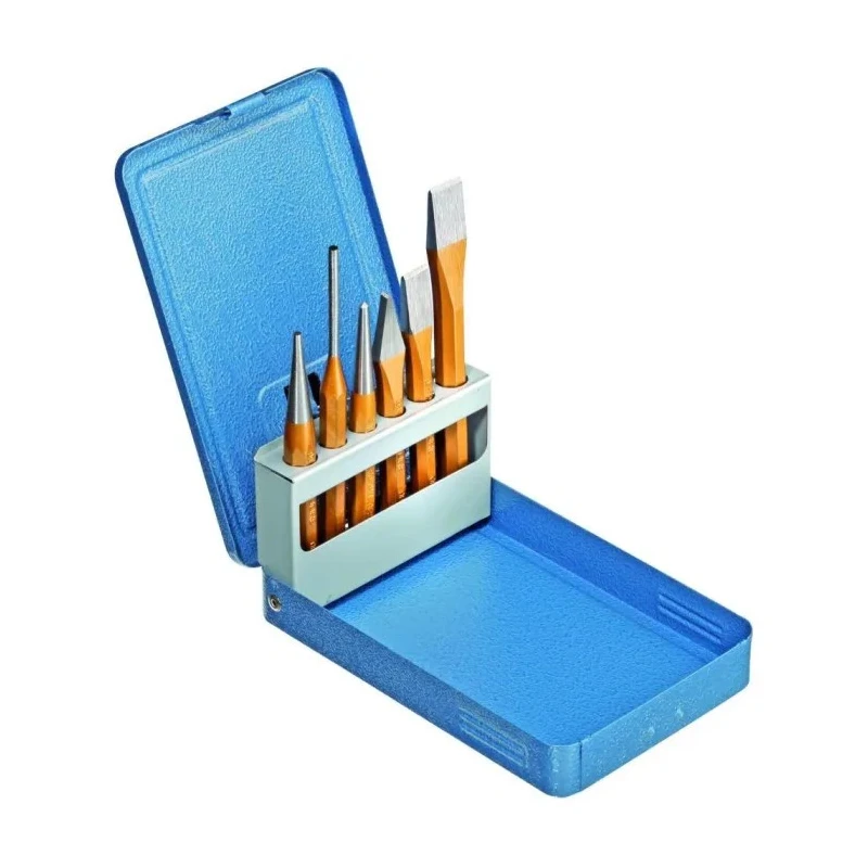 Gedore 6-Piece Pin Punch Set, Silver Steel Chrome Vanadium, 10mm Shank Diameter 106 D