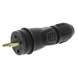 Legrand 16A 250V Europe Mains Connector Black Rubber Cable Mount Screw Termination 0 504 40