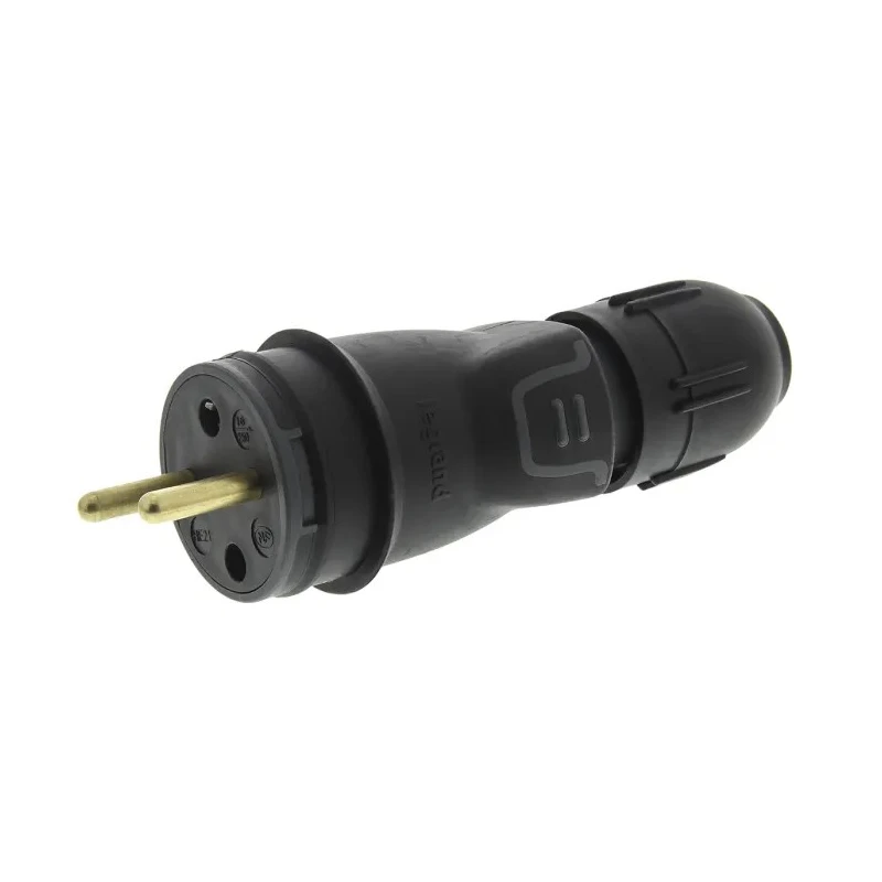 Legrand 16A 250V Europe Mains Connector Black Rubber Cable Mount Screw Termination 0 504 40